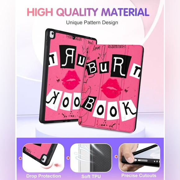 NWT- Burn Book IPad case w/pencil holder - Picture 2 of 5